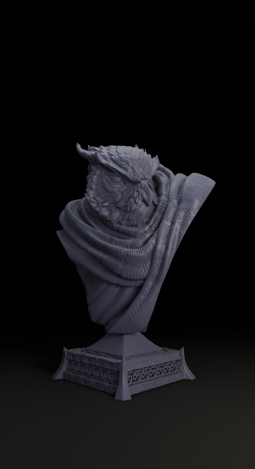 a sculpture of a man with a scarf on his head