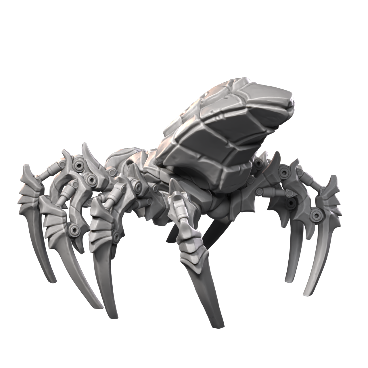 a 3d model of a spider with claws