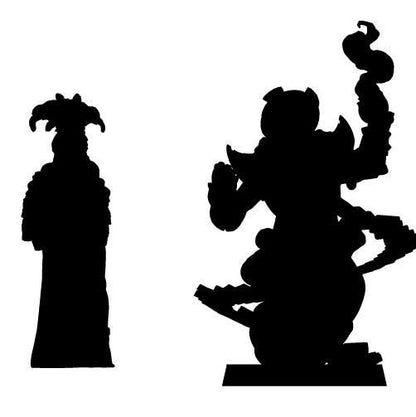 a black and white silhouette of a statue