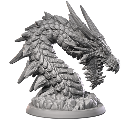 a white statue of a dragon on a black background