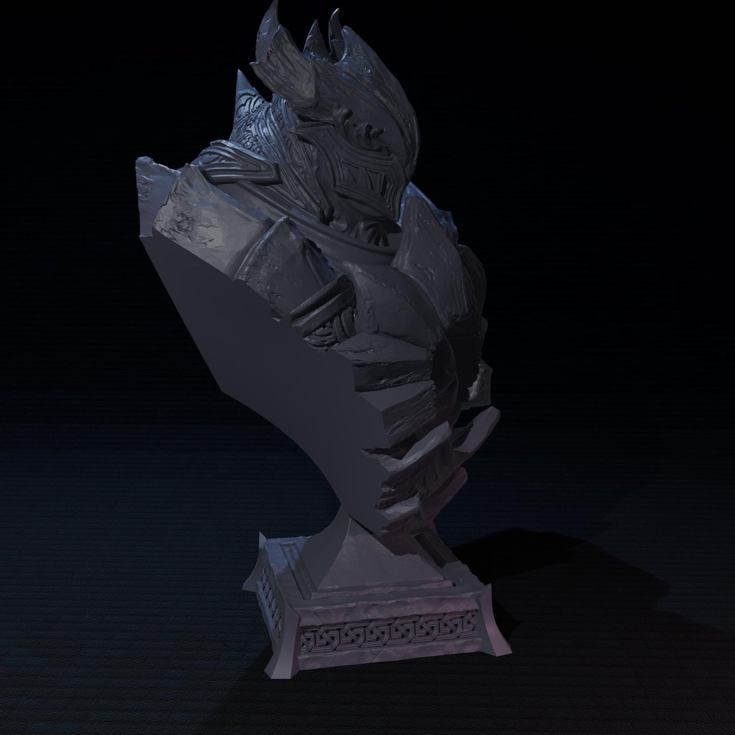 a 3d rendering of a statue of a demon