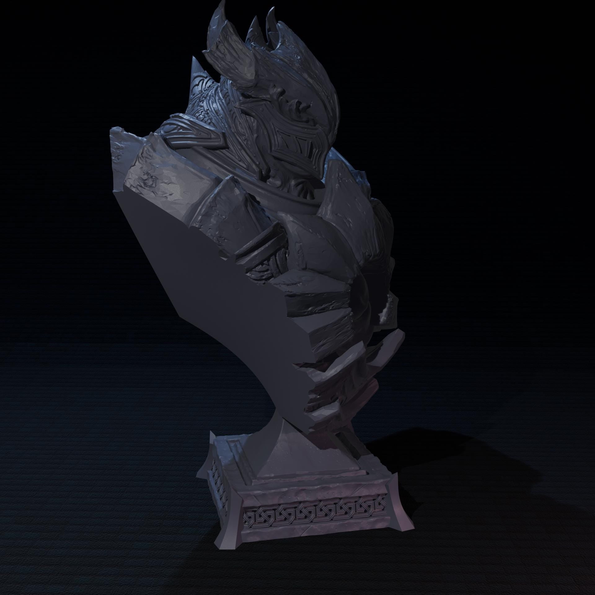 a 3d rendering of a statue of a demon