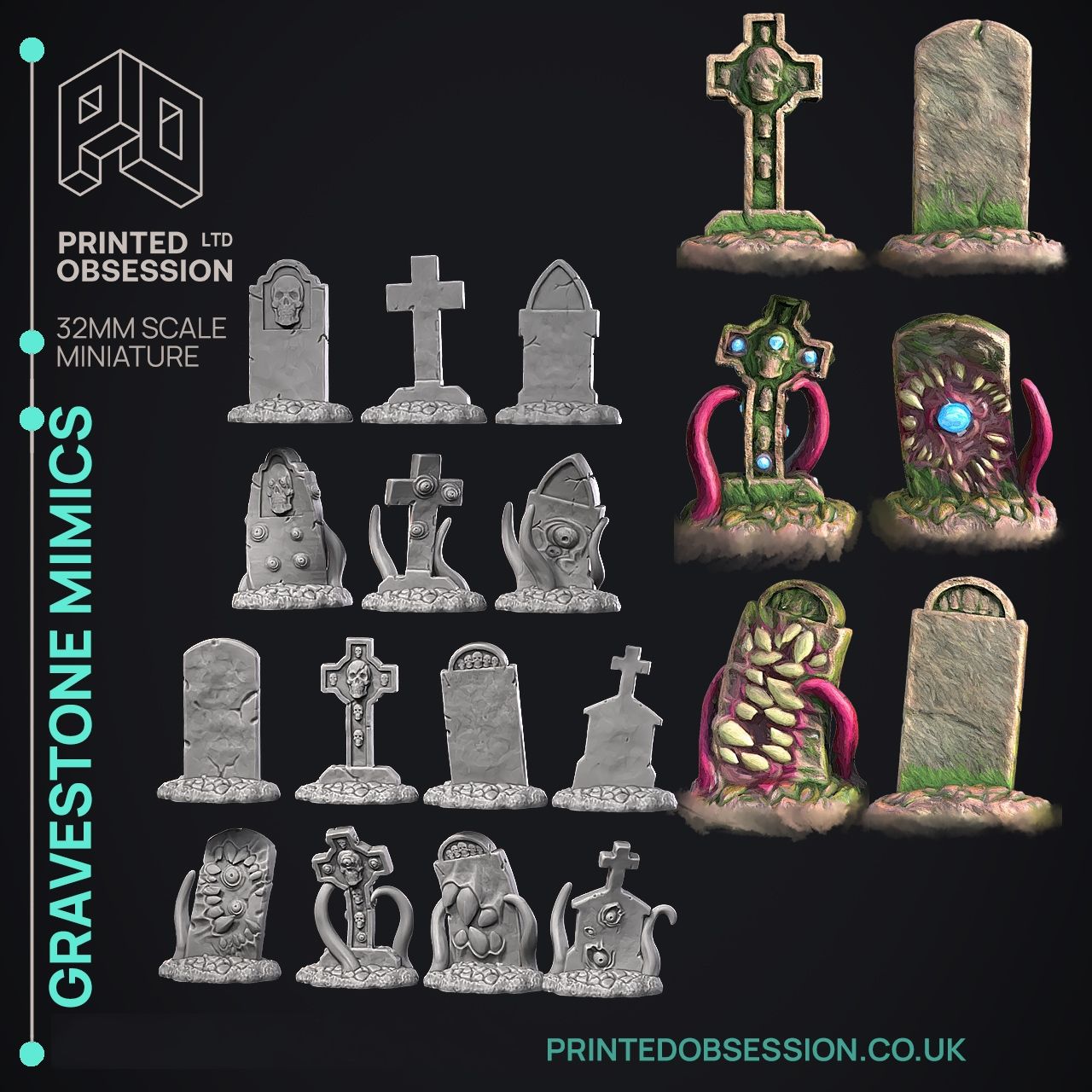 Gravestone Mimics - Halloween by Printed Obsession