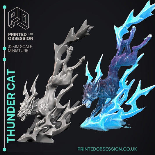 Thunder Cat - Elemental Creatures by Printed Obsession