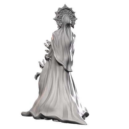 a statue of a woman in a white dress