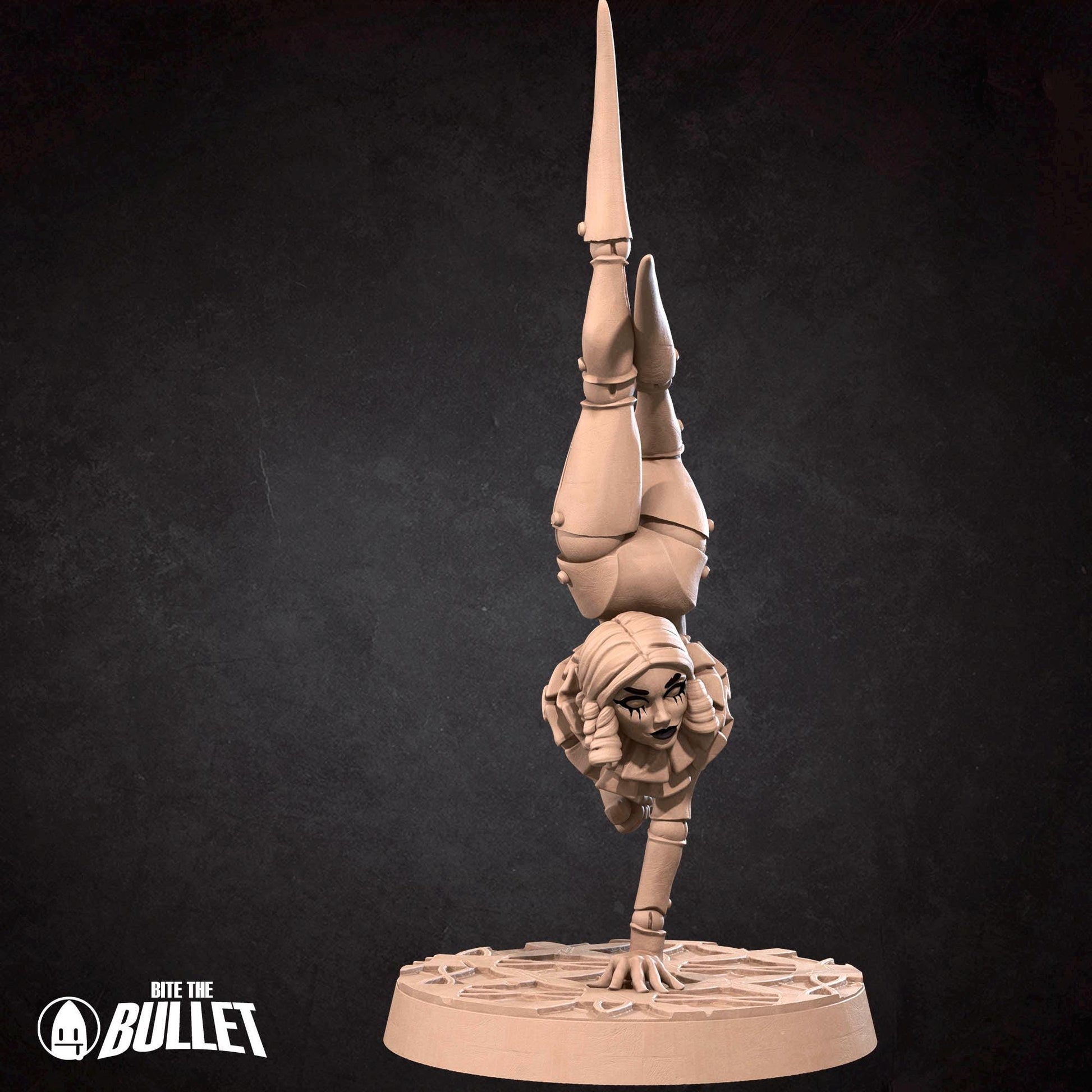 a statue of a woman doing a handstand