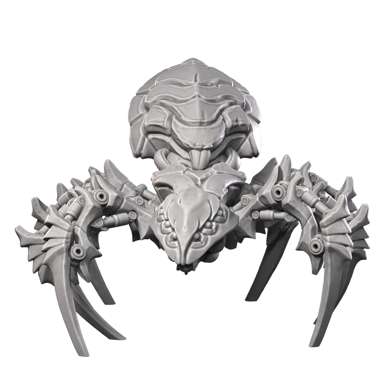 a 3d model of a dragon head with two claws