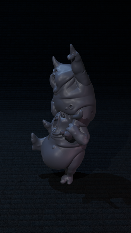 a 3d image of a rhinoceros in the dark