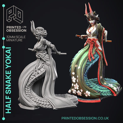 Half Snake Yokai - Elemental Creatures by Printed Obsession