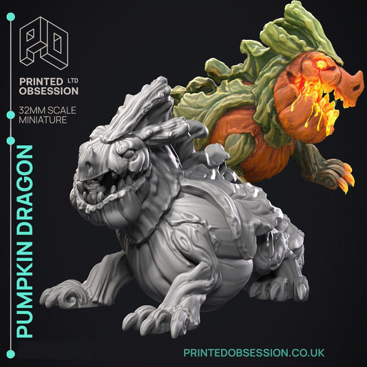 Pumpkin Dragon - Halloween by Printed Obsession