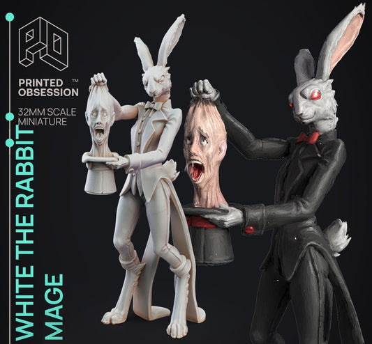 White the Rabbit Magician - Circus of Horrors by Printed Obsession