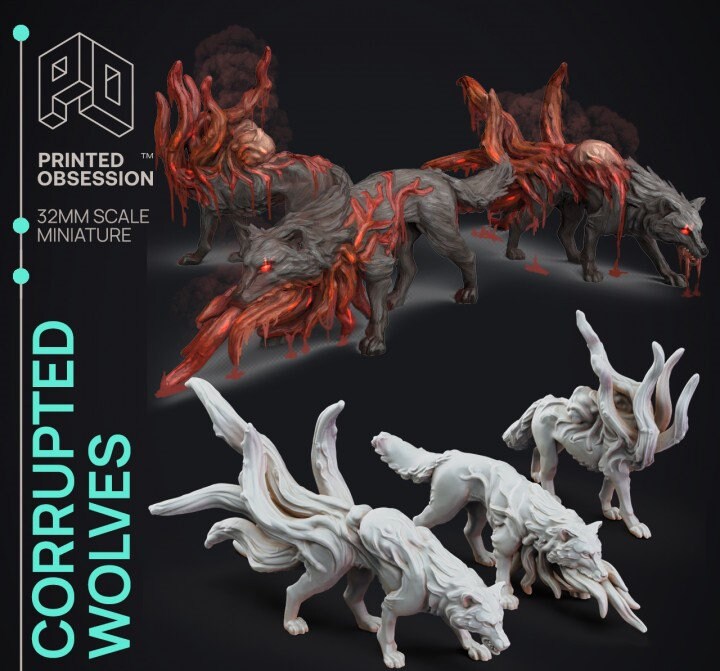 Corrupted Wolves and Trees - The Mists of Change by Printed Obsession