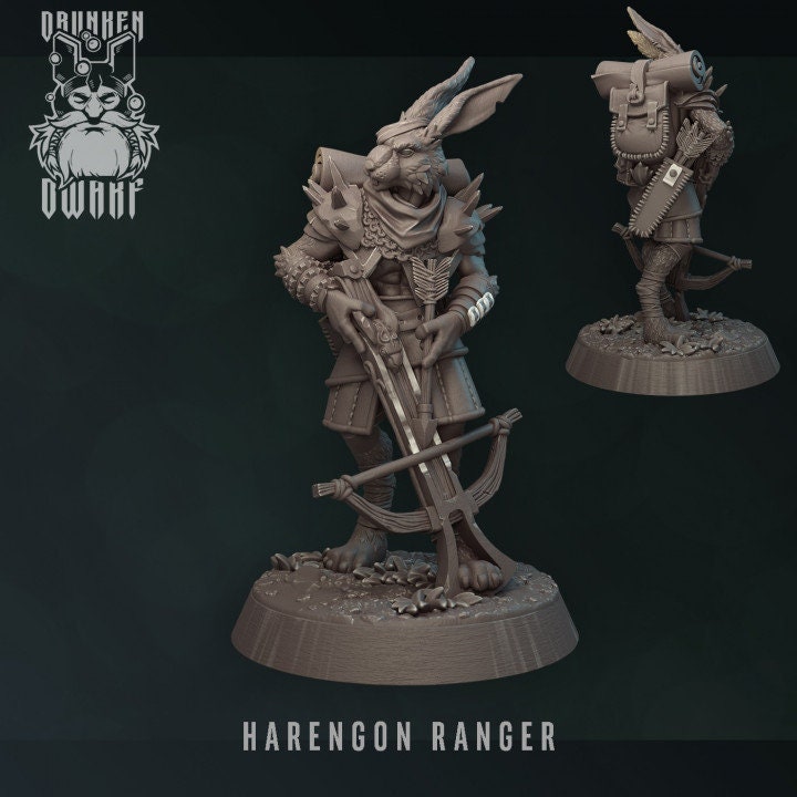 Harengon Ranger- Drunken Dwarf Miniatures