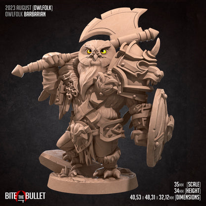 Owlfolk Barbarian - Bite the Bullet