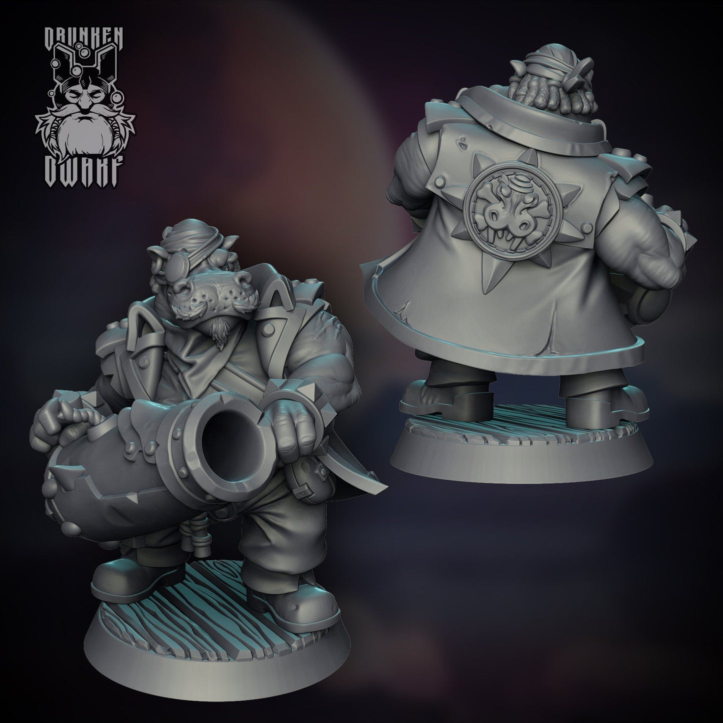 Giff Cannoneer - Drunken Dwarf Miniatures