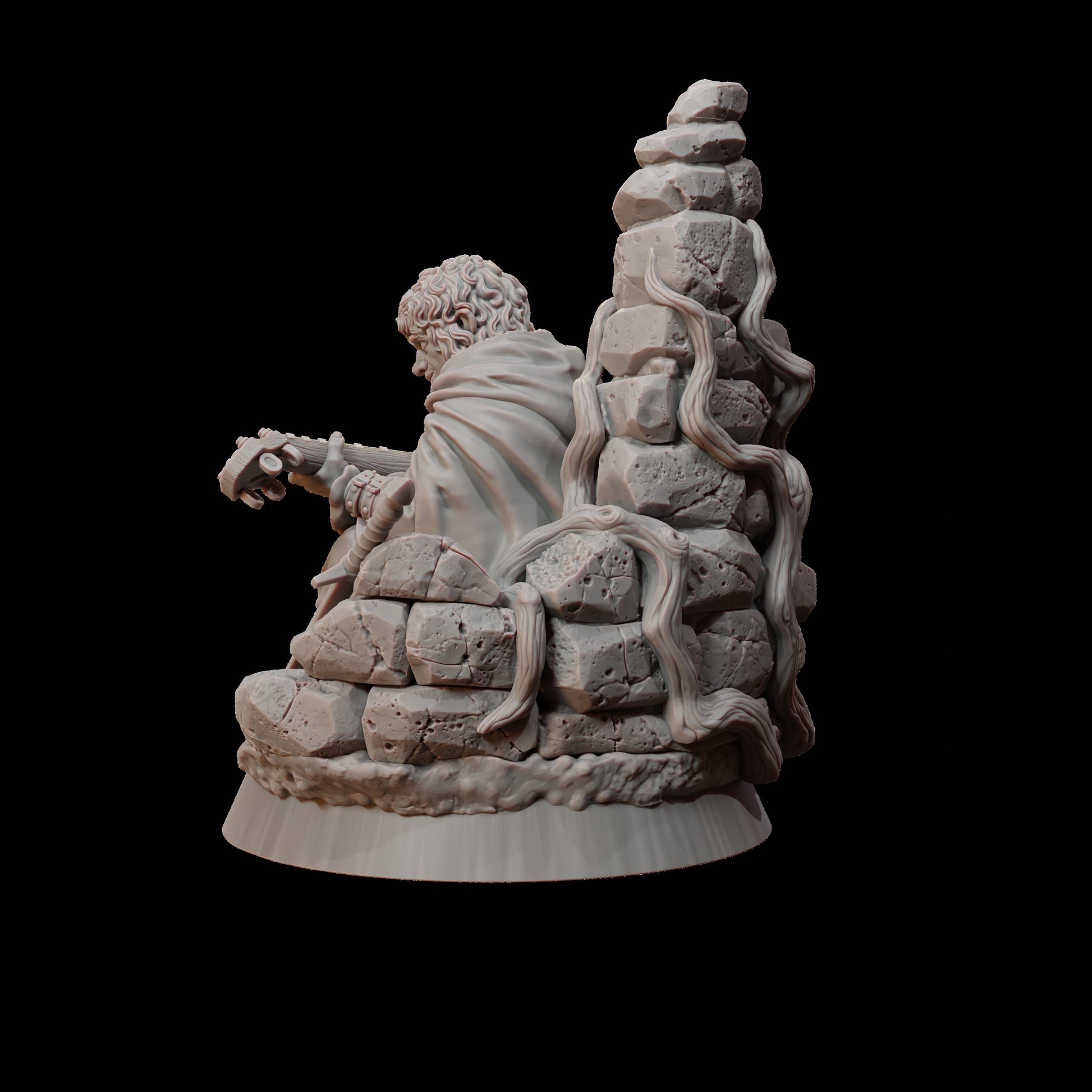 Halfling Bard 3D printed miniature for tabletop RPGs