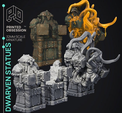 Dwarven Statues - Scrap Waste Creatures by Printed Obsession